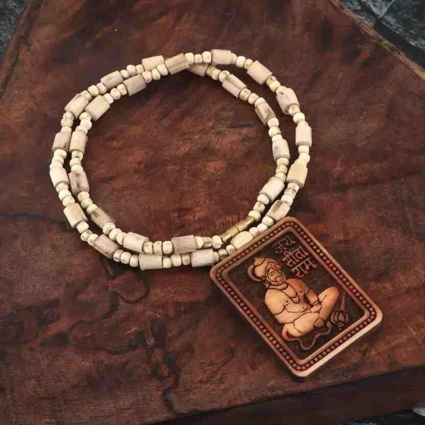 🌿 Natural Tulsi Kanthi Mala with 🕉️ Hanuman Ji Pendant 🔥 BUY 1 GET 1 FREE – Divine Protection & Style in One! 🙏✨